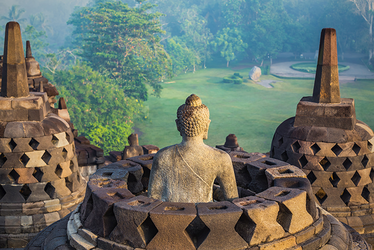 Buddha statue, Borobudur temple, Yogyakarta, Java, Indonesia